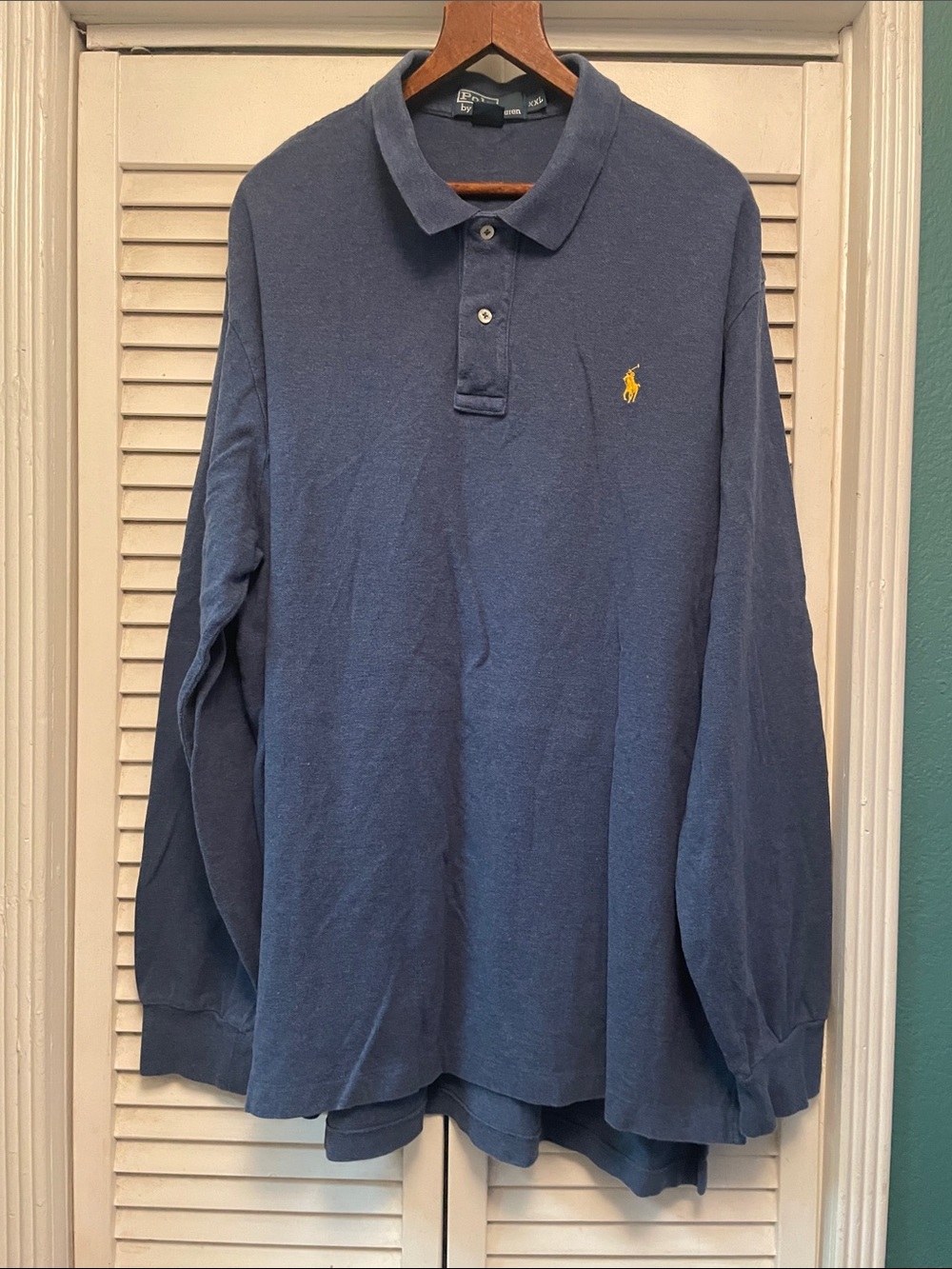 Polo by Ralph Lauren Long-Sleeve Navy Polo with Yellow Pony